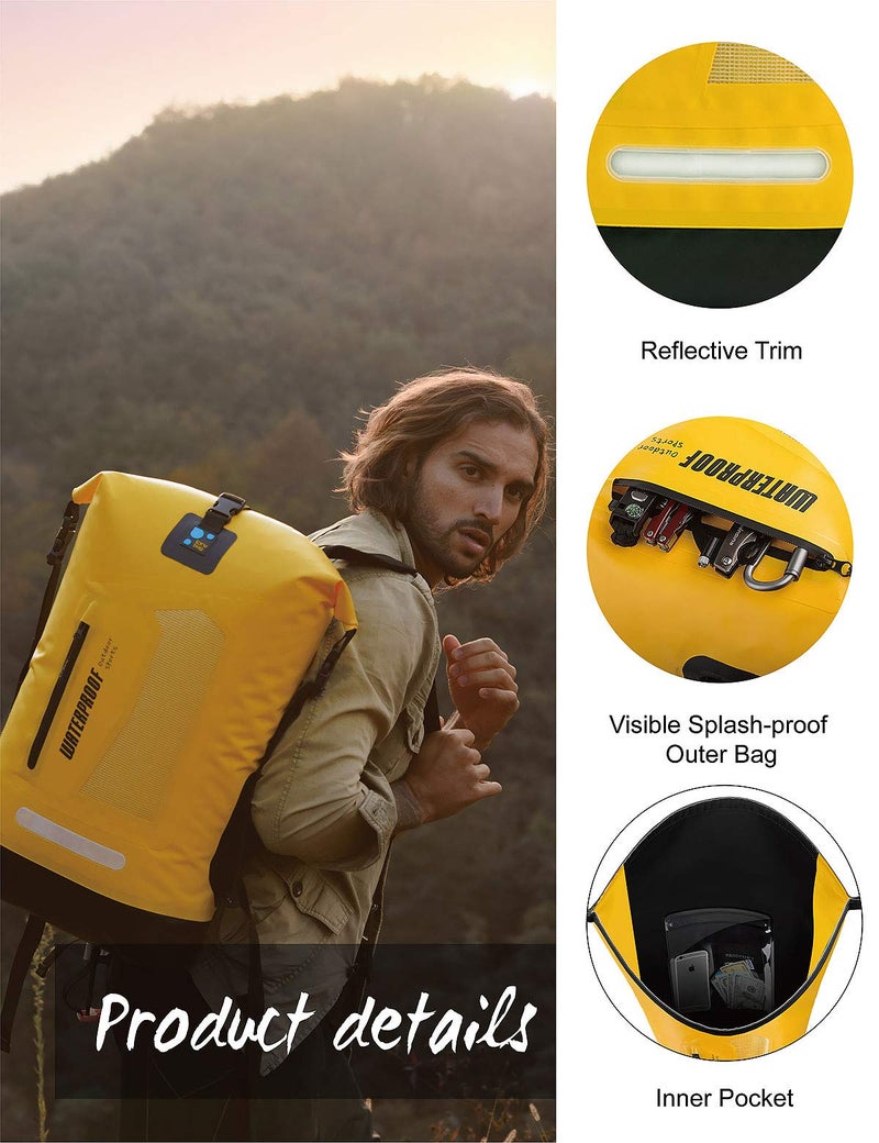 IDRYBAG Waterproof Backpack Dry Bag 20L/30L/40L, Floating Dry Backpack Waterproof for Men, Dry Sack Waterproof Bag for Kayak - Image 3
