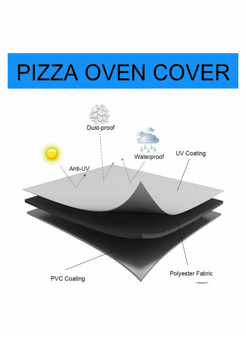 SYOSI Outdoor Pizza Oven Cover 210D Garden Black Protection Weather Resistant Dustproof BBQ Rain for Wood Fired Cha Rcoal Bread 165x65x45CM  - Image 5
