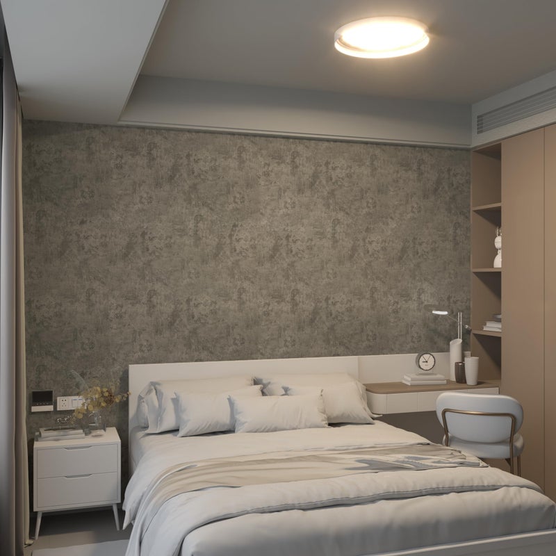 16591 Light Brown Grey Concrete Wallpaper Peel and Stick 3D Industrial Cement Contact Paper Vinyl Wrap Matte Textured Self Adhesive Wall Tile Sticker for Walls Kitchen Countertops Bedroom Bathroom