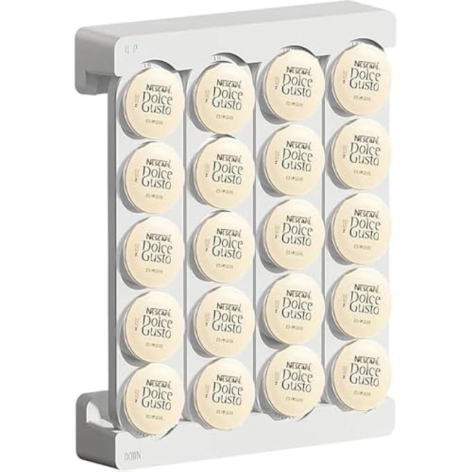 Tazweeq Coffee Cups Holder Cup Storage Stand Coffee Pods Storage Organizer Stand New Modern Design Home Or Office Kitchen Counter OrganizerCapacity Of 20 Pods White - Image 1