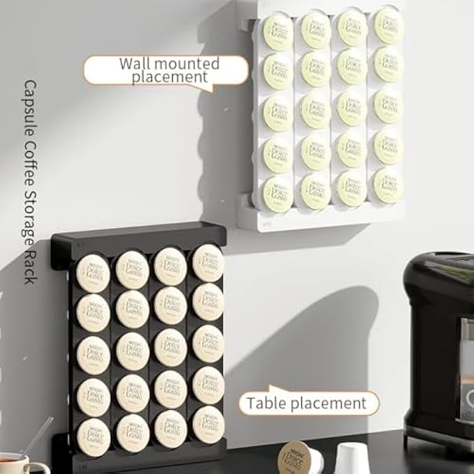 Tazweeq Coffee Cups Holder Cup Storage Stand Coffee Pods Storage Organizer Stand New Modern Design Home Or Office Kitchen Counter OrganizerCapacity Of 20 Pods White - Image 5