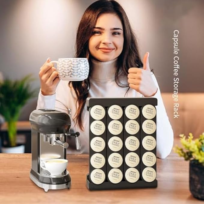 Tazweeq Coffee Cups Holder Cup Storage Stand Coffee Pods Storage Organizer Stand New Modern Design Home Or Office Kitchen Counter OrganizerCapacity Of 20 Pods White - Image 3