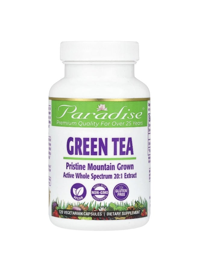 Paradise Herbs Paradise Herbs, Green Tea, 250 mg, 120 Vegetarian Capsules  - Image 1