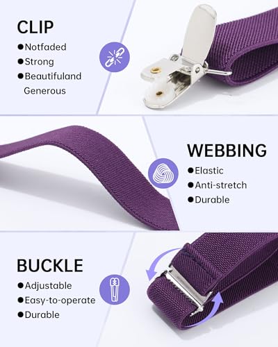 WELROG Kids Suspender Bow Tie Sets - Adjustable Braces With Bowtie Gift Idea for Boys and Girls (Dark purple) - Image 5