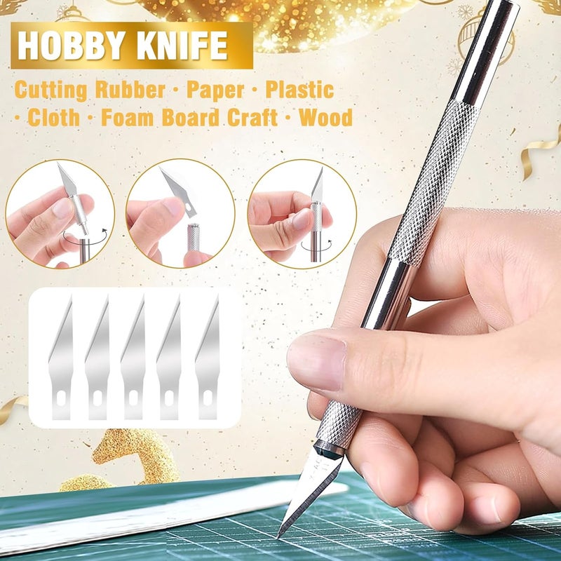 WAYCOM 18 Pcs Rubber Stamp Making Kit, Linoleum Cutter Set, Craft Ink Pad, Hobby Knife, Pencil for DIY Stamp Carving Craft - Image 5