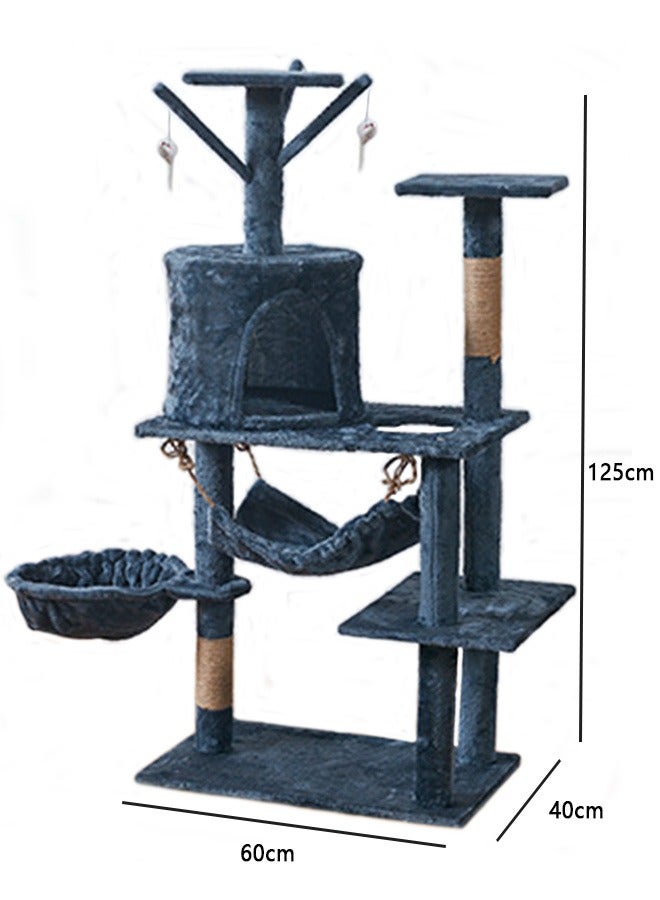Yolu Wooden Cat Tree 125CM, Multi-Level Activity Cat Tower Furniture for Cats - Image 2