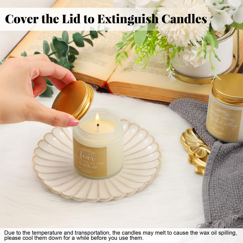 Lewtemi 10 Jars Christian Religious Candles Gifts Bulk Catholic Prayer Scented Candle 3.5 oz Faith Bible Verses Valentines Day Gifts for Church Women Men Employee Coworker(White,Classic) - Image 5