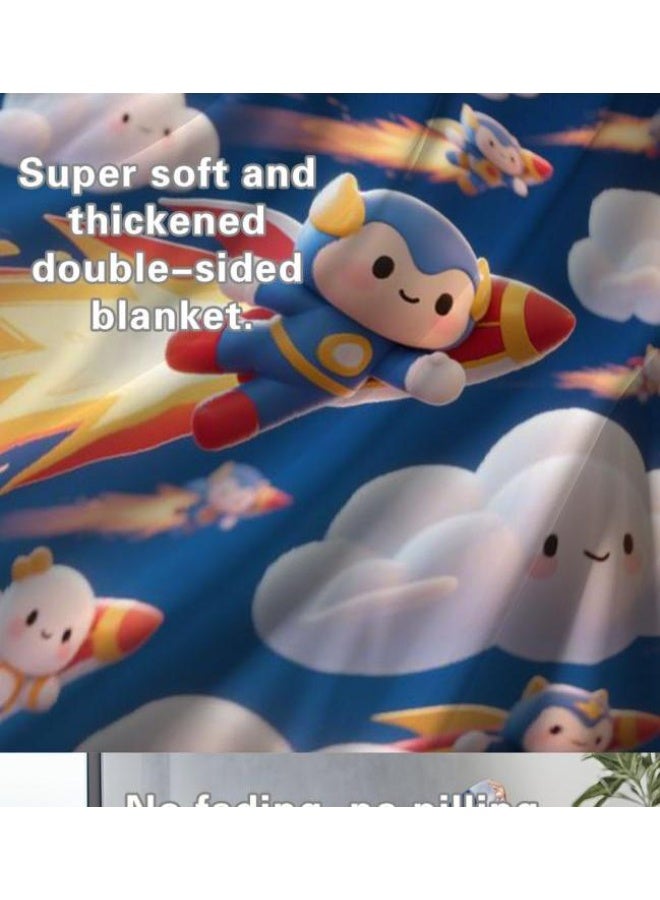 عام بطانية رقيقة من الفانيلا (حرارة ومريحة، ومناسبة للنوم واستخدام اللعبة والغبار والرمل) 150 سم * 200 سم - 450 - Image 5