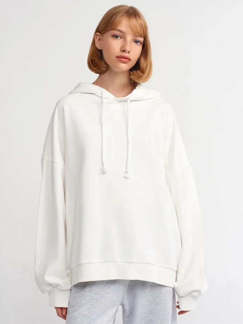 ديلفين Dilvin Oversized Cotton Hooded Sweatshirt