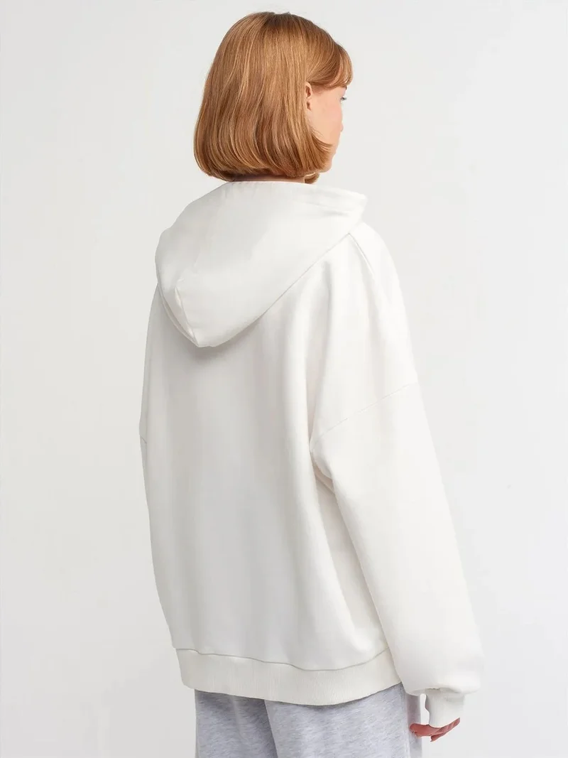ديلفين Dilvin Oversized Cotton Hooded Sweatshirt