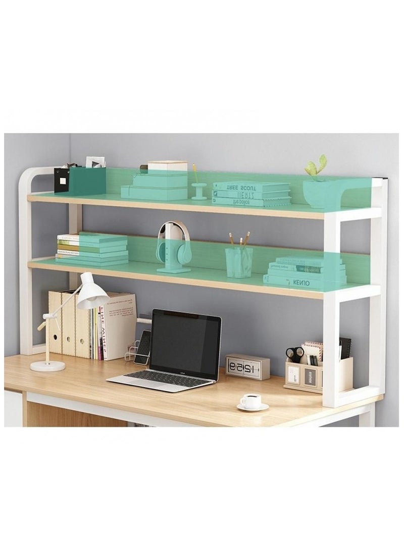 Alissa - Home Office Desk With 3 Large Drawers And Open Shelves Computer Table Study Working Table Gaming Desk With Storage Shelves Heavy Duty Desk (140 * 50 * 148cm-Wood Color) - Image 1