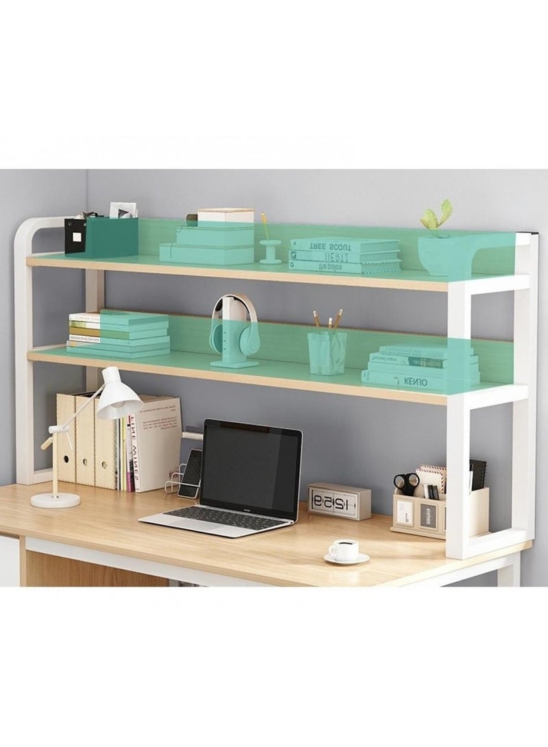 Alissa Home Office Desk with Drawers & Shelves – 140cm Beige Study Table for Laptop, Work & Storage - Image 4