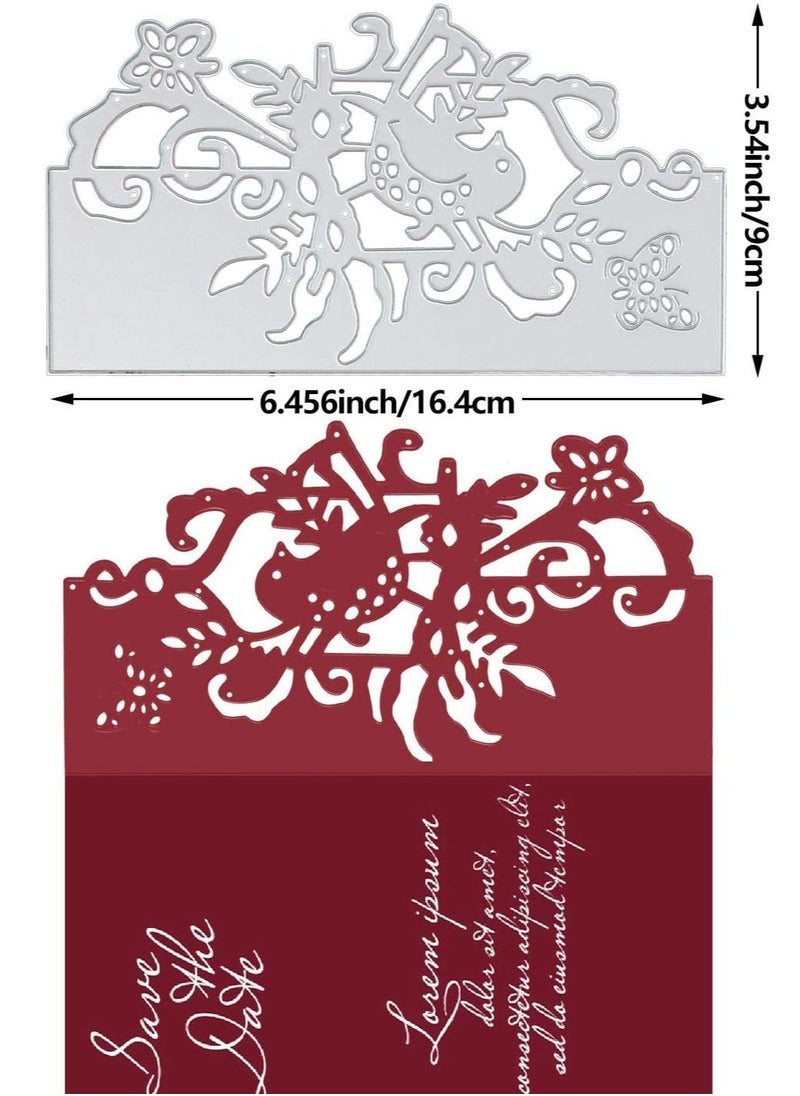4 Pieces Metal Die Cuts Assorted Flower Cutting Birthday Butterfly Lace Bird Stencils Card DIY Templates for Scrapbook Album Paper Embossing