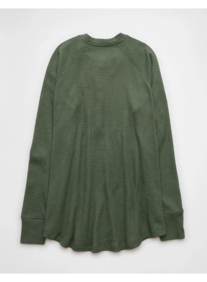 امريكان ايجل AE Long-Sleeve Plush Henley T-Shirt