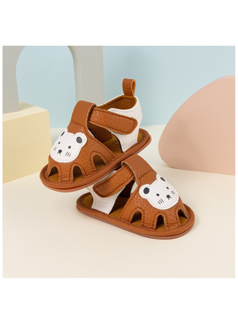 صنادل أطفال بنعل ناعم غير قابل للانزلاق أحذية خارجية للمشي الأول للأولاد والبنات - Image 1