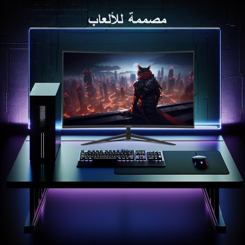 Z Z-Edge شاشة ألعاب Z-EDGE منحنية بحجم 32 بوصة - 16:9 Full HD 1920x1080، معدل تحديث عالي 240 هرتز، زمن استجابة فائق السرعة 1 مللي ثانية، بدون إطار، AMD FreeSync - منافذ DisplayPort و HDMI، UG32F - Image 4