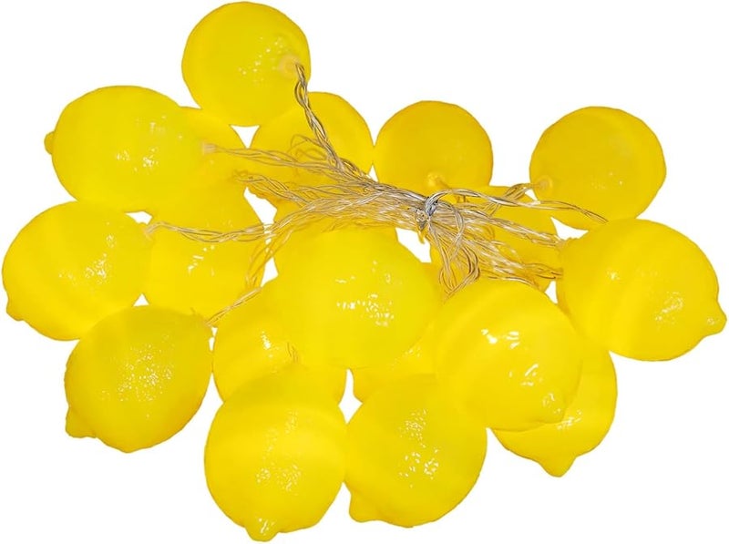 أضواء سلسلة الليمون التي تعمل بالبطارية لتزيين الداخل والخارج مع ليمون مزيف - Image 2