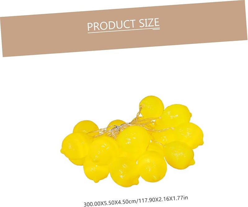 أضواء سلسلة الليمون التي تعمل بالبطارية لتزيين الداخل والخارج مع ليمون مزيف - Image 3