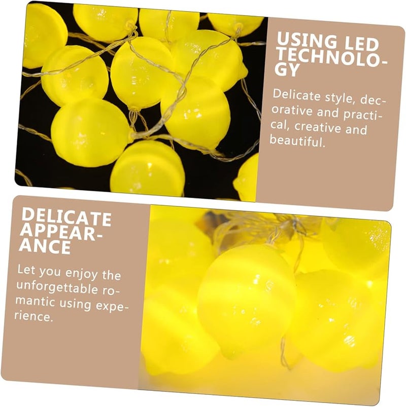 أضواء سلسلة الليمون التي تعمل بالبطارية لتزيين الداخل والخارج مع ليمون مزيف - Image 4