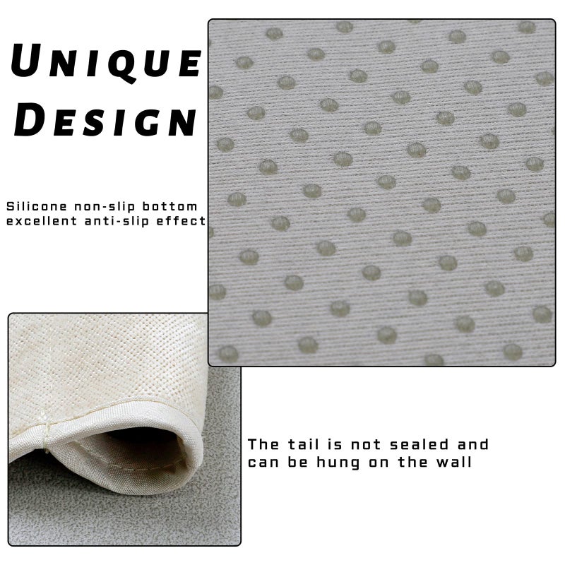 NB Sofa Armrest Organize remote holder bedside caddy organizer with 5 pockets，non-slip couch remote control holder couch armchair caddy accessories (Beige, 35"x12.4") - Image 3