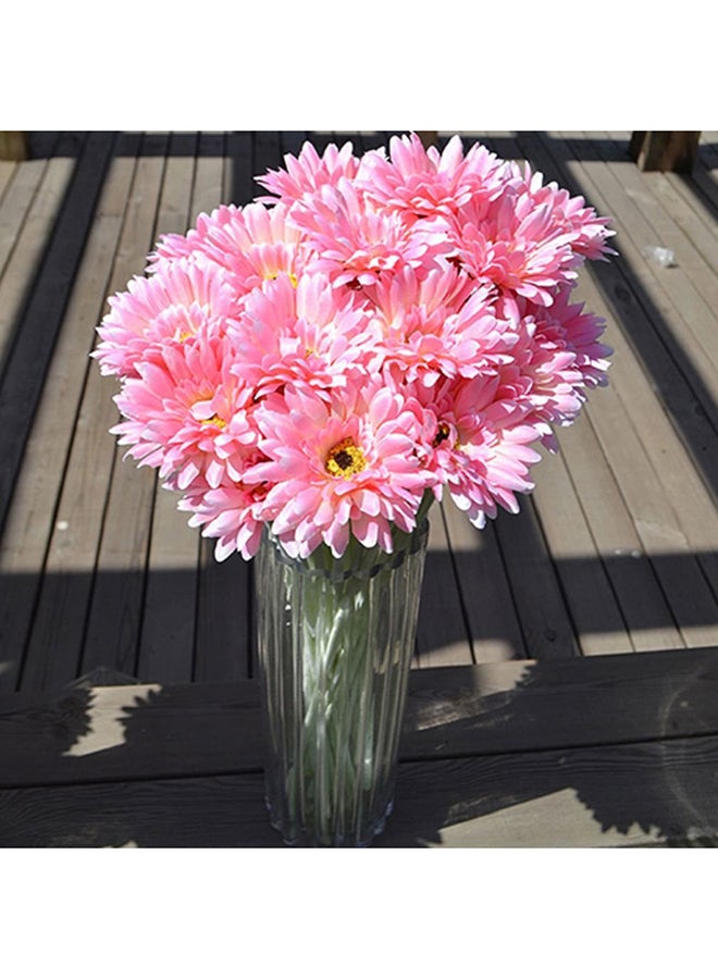 Loquat Artificial Silk Gerbera Daisy Flower Bouquet Pink 50cm  - Image 1
