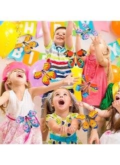 GMORO 15 Pieces Magic Fairy Flying Butterfly Rubber Band Powered Wind up Butterfly Toy for Surprise Gift or Party Playing,Bookmark andgreeting Card,Clockwork Butterfly Toy  - Image 2