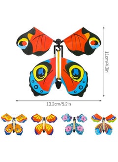 GMORO 15 Pieces Magic Fairy Flying Butterfly Rubber Band Powered Wind up Butterfly Toy for Surprise Gift or Party Playing,Bookmark andgreeting Card,Clockwork Butterfly Toy  - Image 3