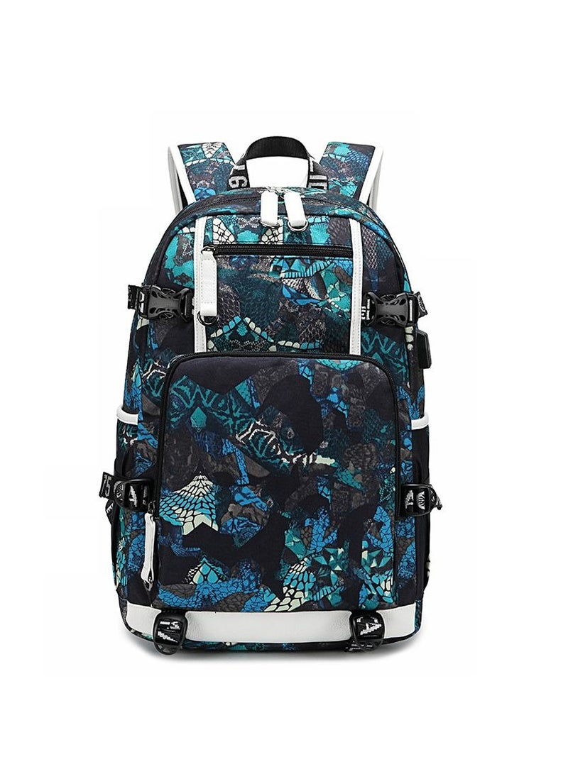 Aolida 1-Piece Men's Korean Version Backpack Minimalist Middle School Student Backpack Heat Transfer Printed Casual Men's Backpack - Image 1