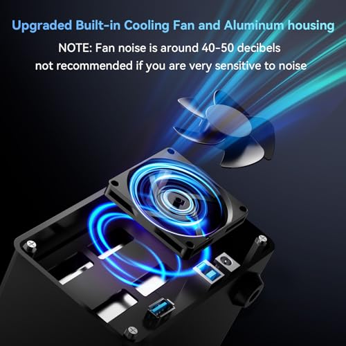 CENMATE 6 Bay Hard Drive Enclosure with Cooling Fan for 2.5“/3.5" SATA HDD/SSD with USB A/C 3.0, Support Hot Swappable, Daisy Chain Expansion, Tool-Free HDD Enclosure, DAS(NO RAID/NAS) - Image 4