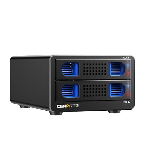 CENMATE 6 Bay Hard Drive Enclosure with Cooling Fan for 2.5“/3.5" SATA HDD/SSD with USB A/C 3.0, Support Hot Swappable, Daisy Chain Expansion, Tool-Free HDD Enclosure, DAS(NO RAID/NAS) - Image 1