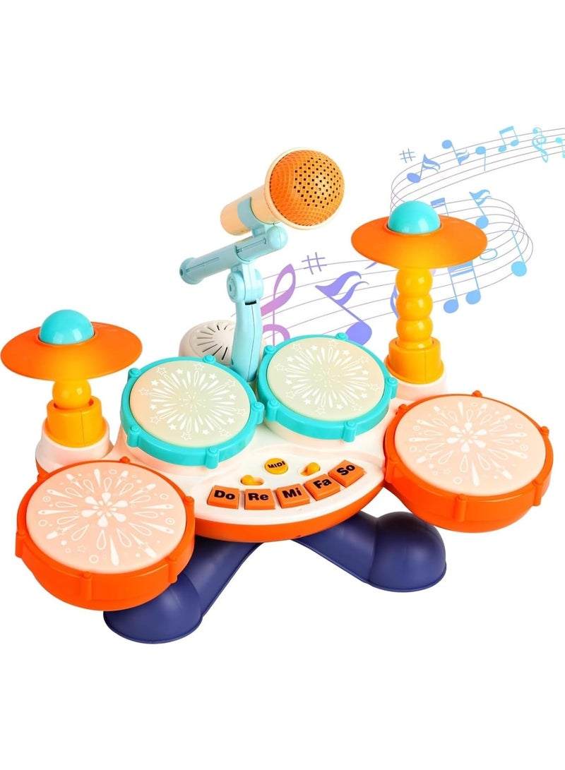 Soofam Children's Drum Set, baby music toy piano with microphone, Montessori Toys suitable for children over 1 year old - For Boys and Girls Perfect Gifts. - Image 1