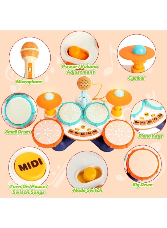 Soofam Children's Drum Set, baby music toy piano with microphone, Montessori Toys suitable for children over 1 year old - For Boys and Girls Perfect Gifts. - Image 3