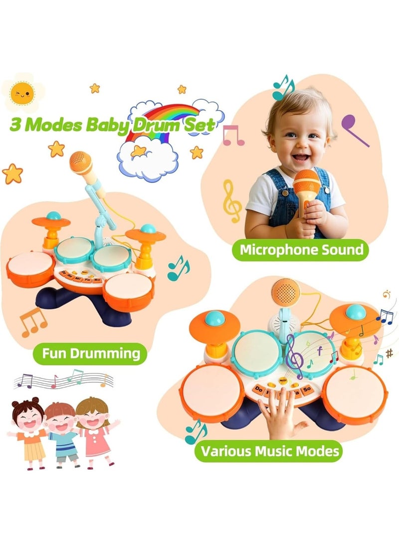 Soofam Children's Drum Set, baby music toy piano with microphone, Montessori Toys suitable for children over 1 year old - For Boys and Girls Perfect Gifts. - Image 4