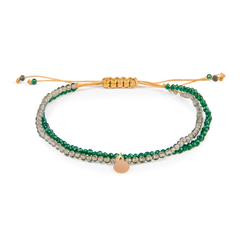 Minza “Lady Queen” Women’s Gold Bracelet, Pure 18K Gold Pendant, Jade & Silica Stones, Handmade Adjustable Cord Bracelet, Jewelry for Casual & Special Occasion. - Image 2