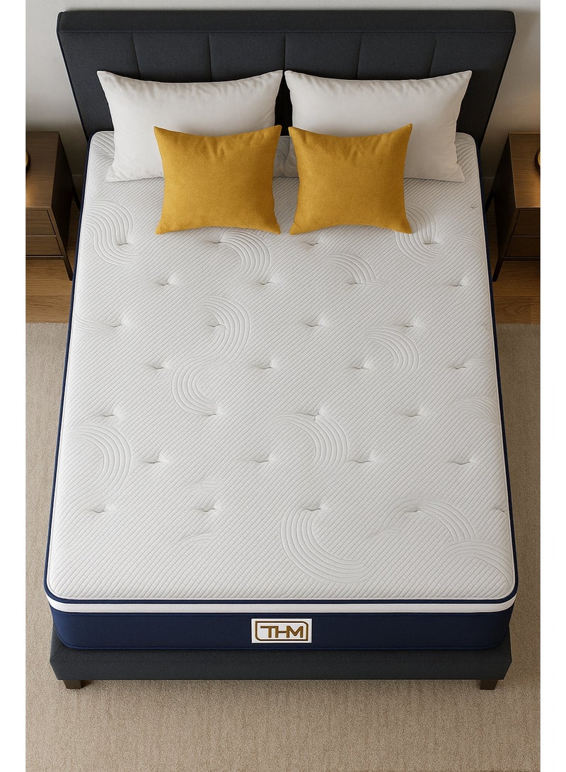 The Home Mart Home Mart 25 CM Super King Hybrid Mattress 200x200 cm | Medium Firm Memory Foam & Pocket Coil Spring Mattress | Pressure Relief | Breathable Comfort | Durable Support | Restful Sleep - Image 5