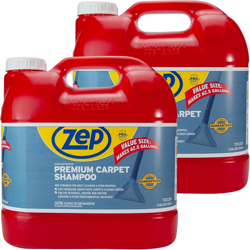 Zep شامبو سجاد متميز - 2.5 جالون (حالة من 2) - ZUPXC320 - تنظيف عميق وإزالة البقع، لآلات السجاد - Image 1