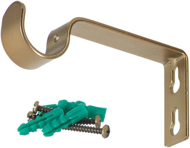Ivilon Fixed Brackets for Curtain Rods - for 7/8 or 1 Inch Rods. Set of 2 - Warm Gold - Image 3