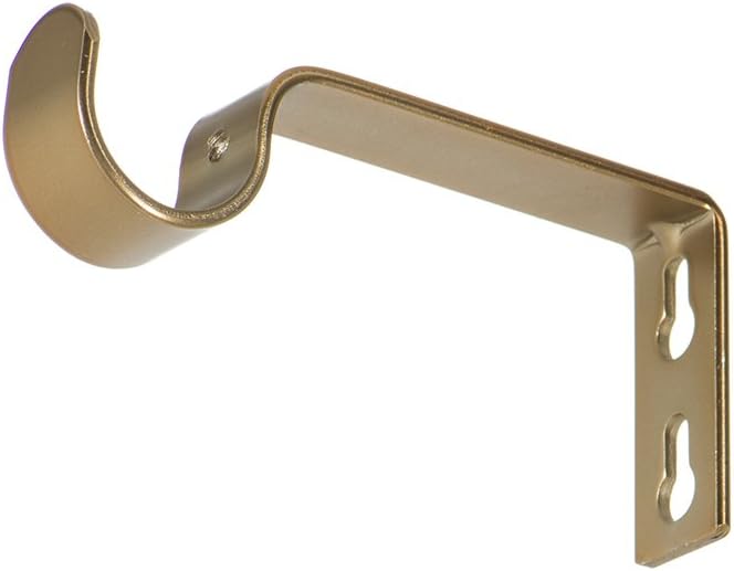 Ivilon Fixed Brackets for Curtain Rods - for 7/8 or 1 Inch Rods. Set of 2 - Warm Gold - Image 2