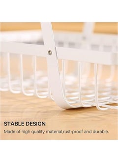 Arabest 3 Tier Fruit Basket, Fruit Basket for Kitchen Counter,Fruit Holder,Fruit Bowl with Wooden Handles, for Kitchen Storage and Restaurant Fruit Vegetable Bread Snack Storage (White)  - Image 5