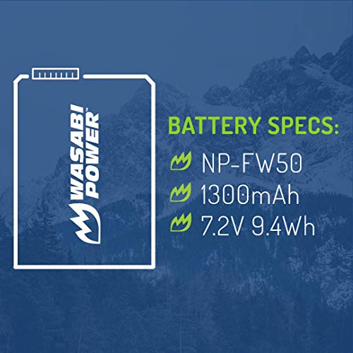 Wasabi Power Battery for Sony NP-FW50 (Compatible with ZV-E10, Alpha a7, a7 II, a7R, a7R II, a7S, a7S II, a5000, a5100, a6000, a6300, a6500, NEX-5T, Cyber-Shot DSC-RX10 III and More) - Image 3