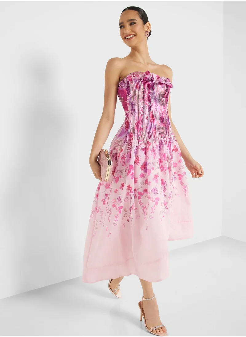 Femi9 Bardot Floral Printed Dress