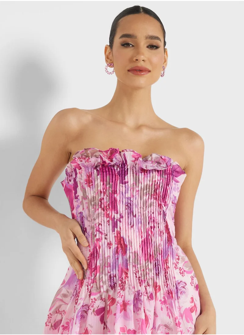 Femi9 Bardot Floral Printed Dress