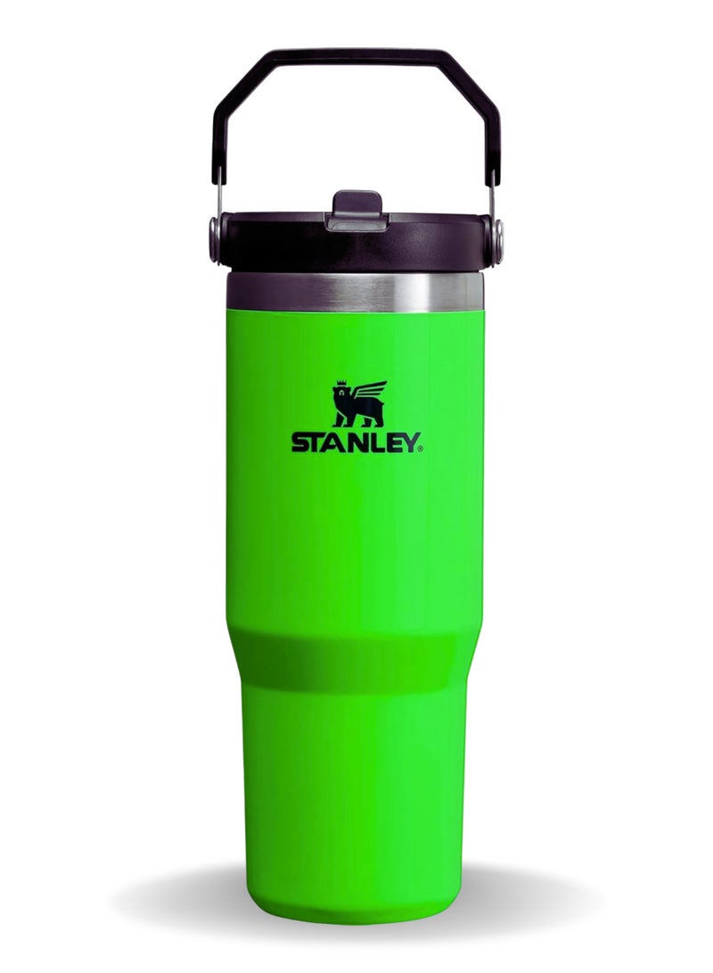 Stanley IceFlow 2.0 Fast Flow 30 oz Insulated Stainless Steel Tumbler with Handle – Leakproof BPA-Free Water Bottle with Twist-On Angled Spout Lid, Neon Green - Image 1