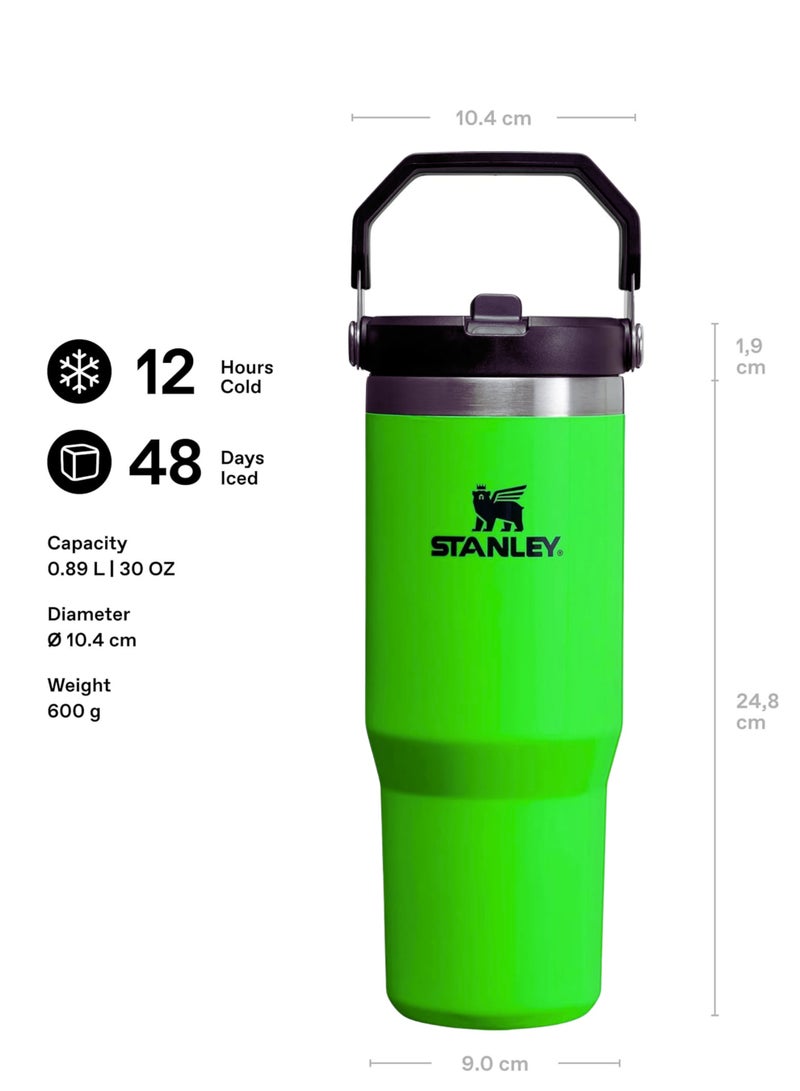 Stanley IceFlow 2.0 Fast Flow 30 oz Insulated Stainless Steel Tumbler with Handle – Leakproof BPA-Free Water Bottle with Twist-On Angled Spout Lid, Neon Green - Image 4