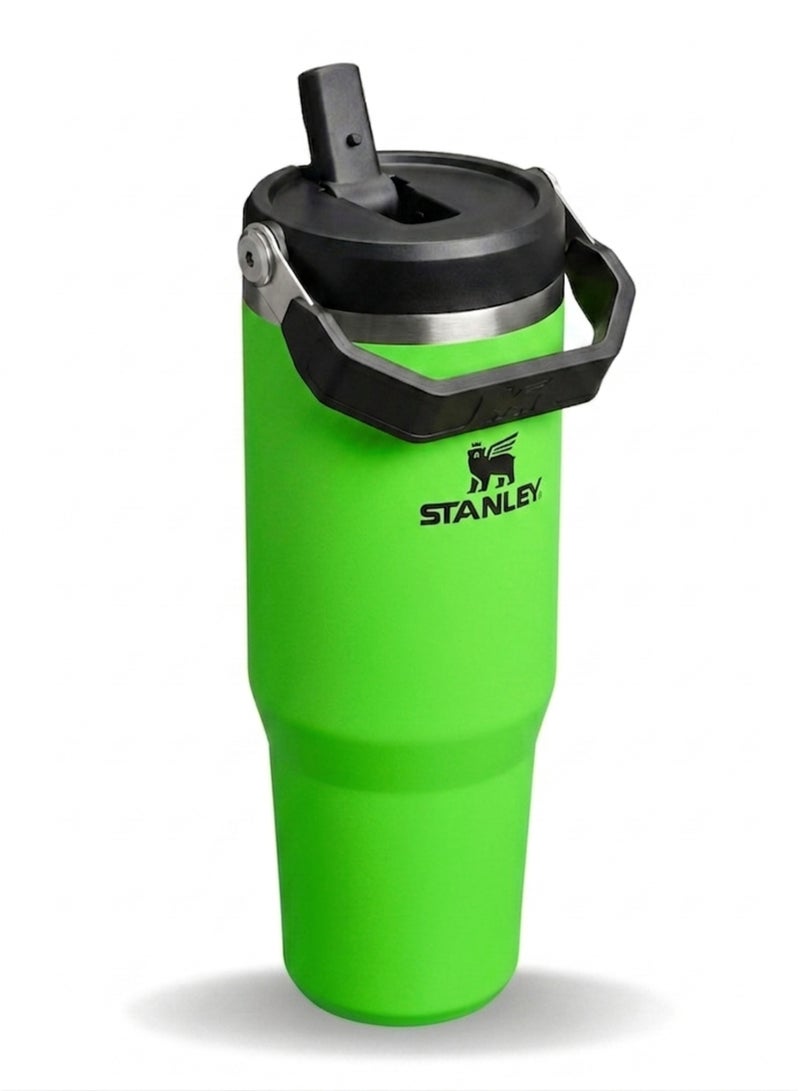 Stanley IceFlow 2.0 Fast Flow 30 oz Insulated Stainless Steel Tumbler with Handle – Leakproof BPA-Free Water Bottle with Twist-On Angled Spout Lid, Neon Green - Image 2