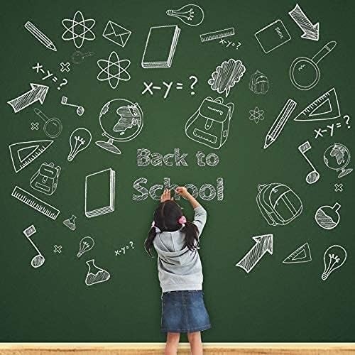 YAJNAS Vinyl Green Chalkboard Wall Sticker 2 X 6.5 Feet | Removable Chalkboard with 5 Chalks, Self-Adhesive Waterproof Blackboard for Home, School, Office, Kitchen, Kids Room, Writable & Reusable - Image 3