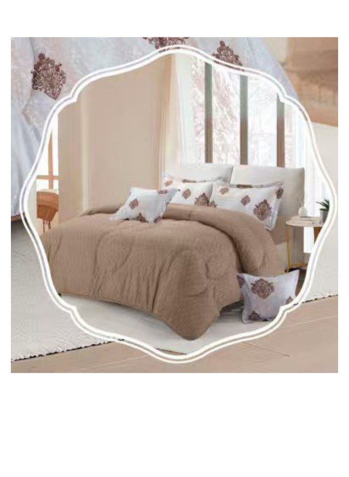 بلو سكاي طقم لحاف نفرين نظام وجهين مفرش مكون من ٦ قطع , لحاف بحشوة ٦ قطع , مايكروفايبر100% لحاف مقاس 260 في 240 سم - Image 5