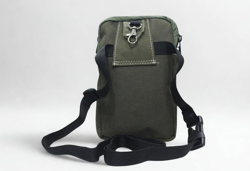 Saco حقيبة سaco النسيج النايلون المتين للهواتف المحمولة للرجال - حاملة هواتف مزدوجة مع 2 جيب بسحاب وزر ضغط، حلقة حزام ومشبك، حقيبة حزام للهواتف الذكية حتى 6.8 بوصة | حقيبة عبر الجسم وحقيبة كتف للرجال والنساء - Image 5