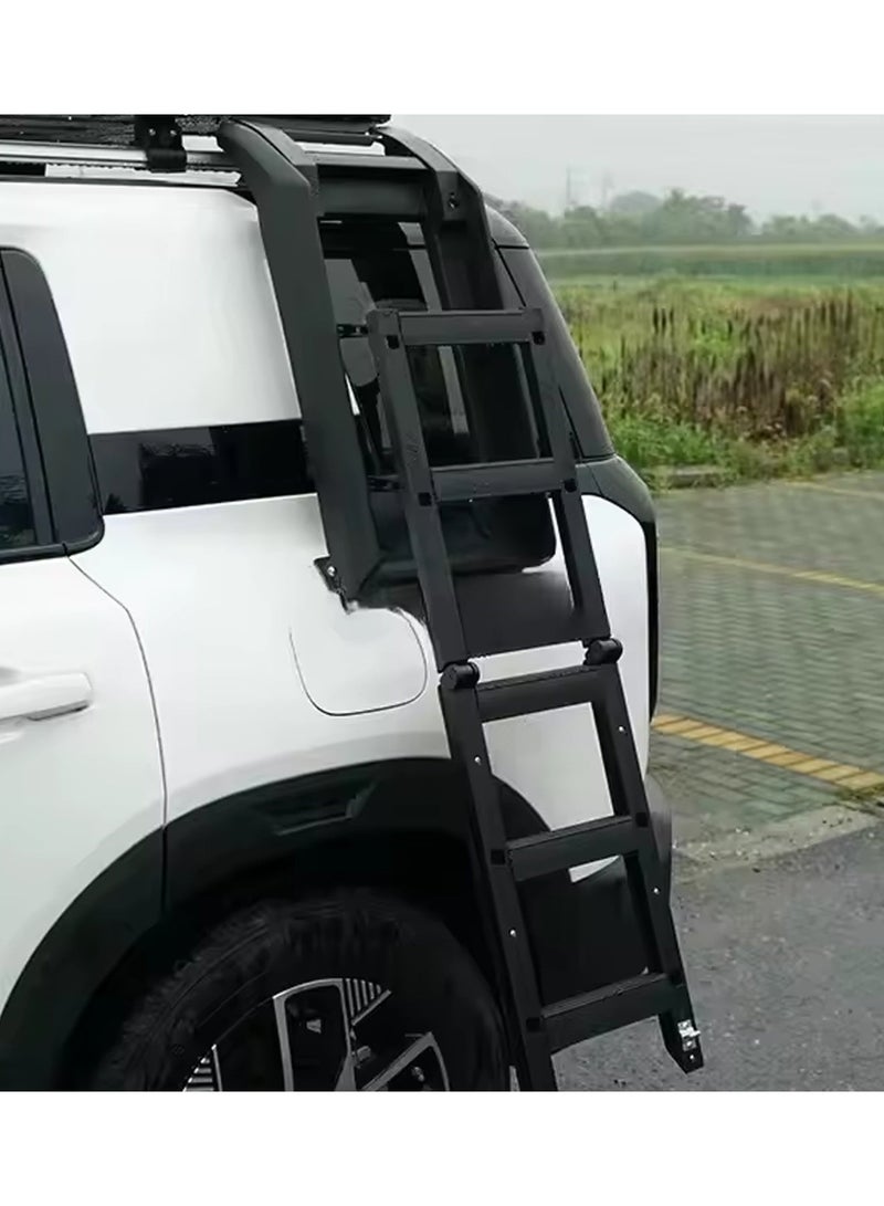 Foldable Side Door Ladder for Jetour T2 2023+ – Matte Black Elevatable Protection Framework, 4x4 Off-Road Climbing Ladder for Easy Roof Access - Image 5