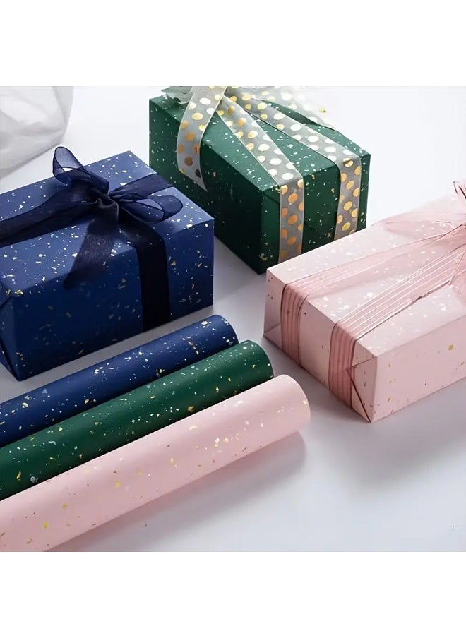 Zeemey Wrapping Paper Rolls, 3 Rolls Premium Gift Wrapping Paper 17 inch(43cm) x 120 inch(300cm) Per Roll, Birthday Wrapping Paper for Birthday Wrapping Paper, Baby Shower, Party (Pink, Green, Blue)  - Image 4